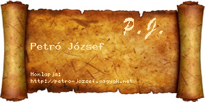 Petró József névjegykártya