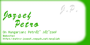 jozsef petro business card